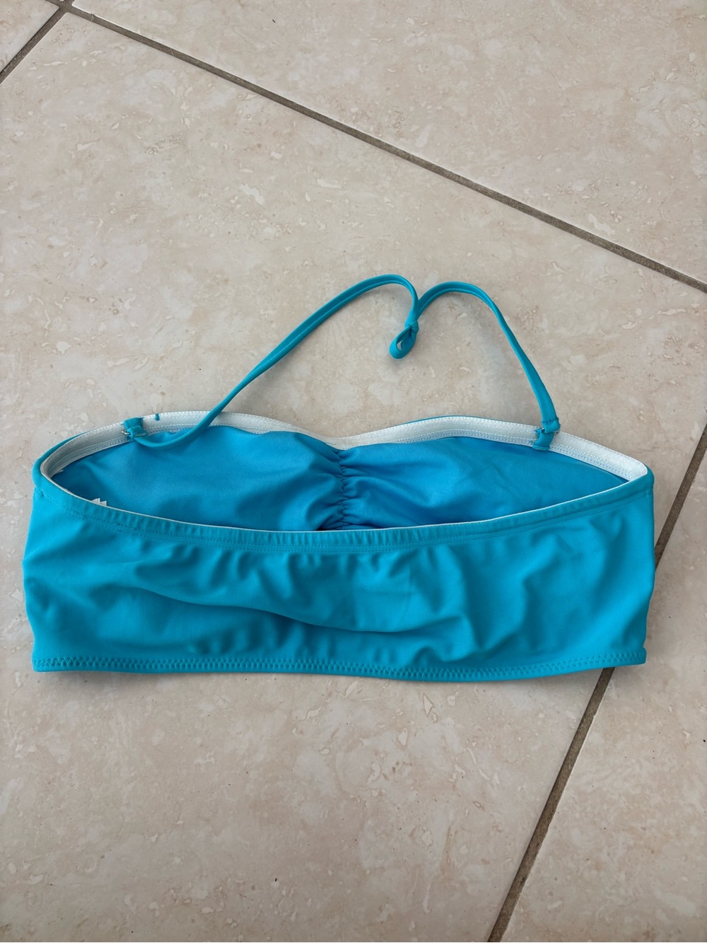 Turquoise Bandeau Bikini Top size L - Picture 2 of 3